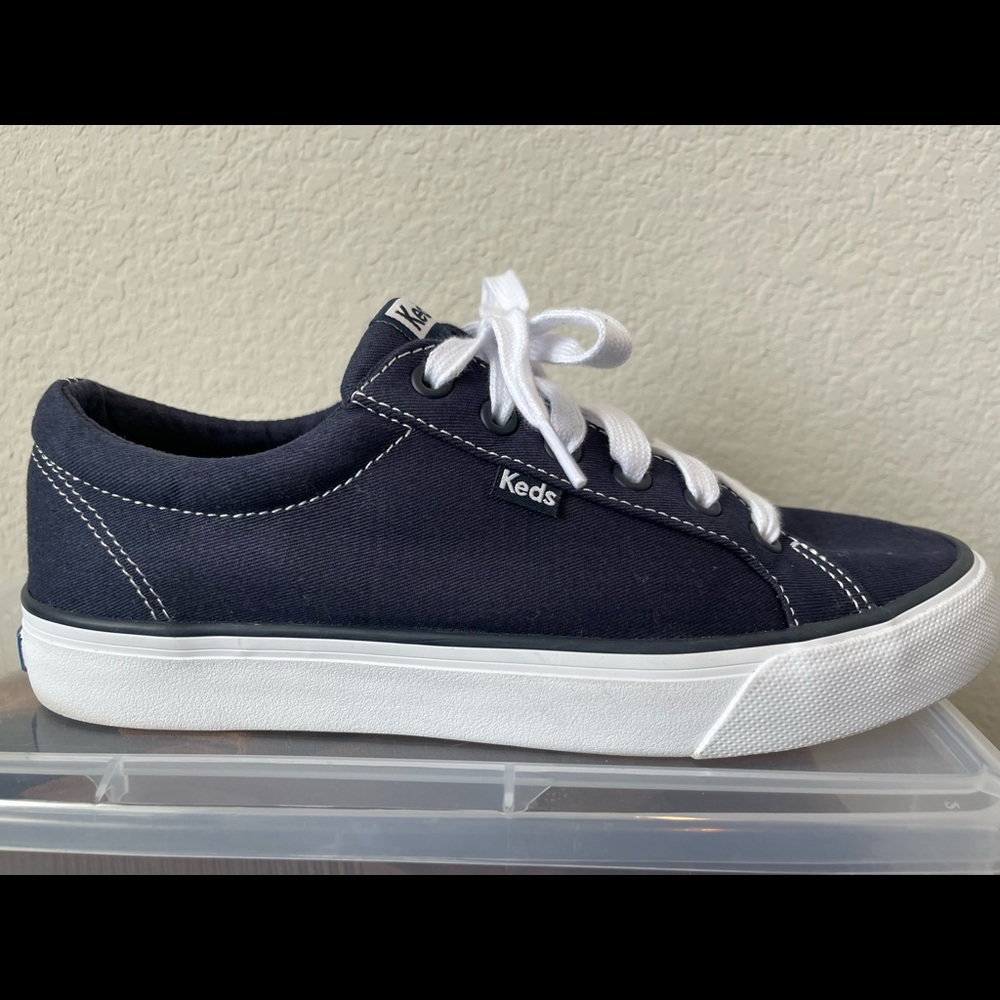 Keds navy canvas sneaker. Never worn. Brand new
